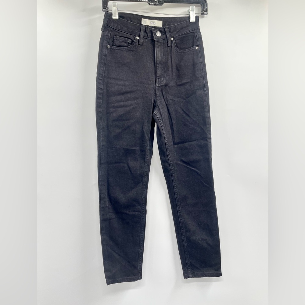 Mens Topshop Moto Orson Black Denim Jeans Size 24x30